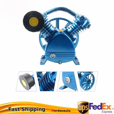 US 5.5HP 175PSI V Type Twin Cylinder Air Compressor Pump Head Double Stage