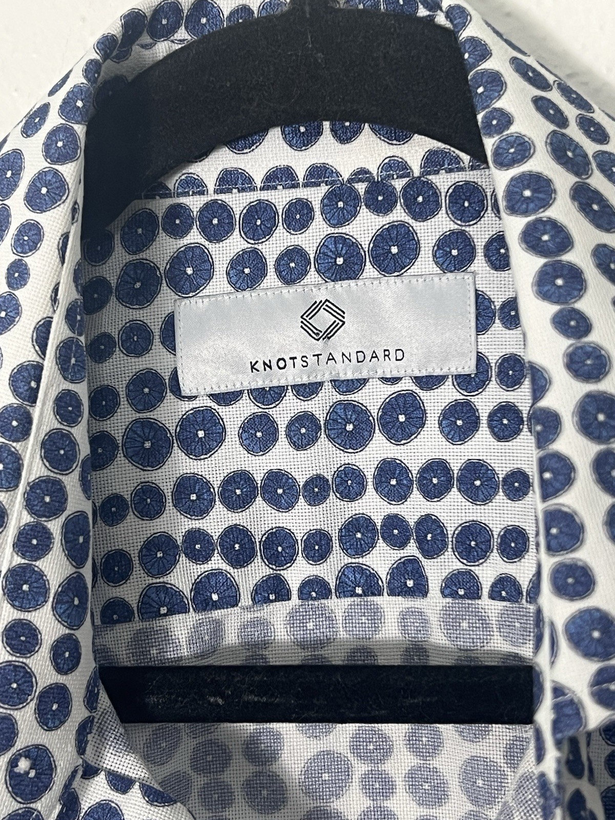 Knot Standard Blue Patterned Button Down Cotton S… - image 4