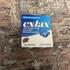 Ex-lax Chocolate Stimulant Laxative Regular Strength, 48 Count Exp 04/2028