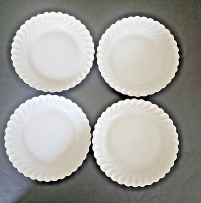 Haviland Limoges France TORSE WHITE Coupe Soup Bowls (4) Mint 7 3/8'' by 1 1/4''