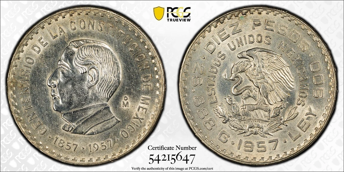 1957年 メキシコ 10ペソ銀貨　未使用 10 比索1957 墨西哥硬币(1905-现在) | eBay