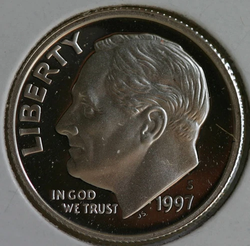 1997 S Silver Proof Roosevelt Dime Ten-Cent Coin 10c from US Mint Proof Set