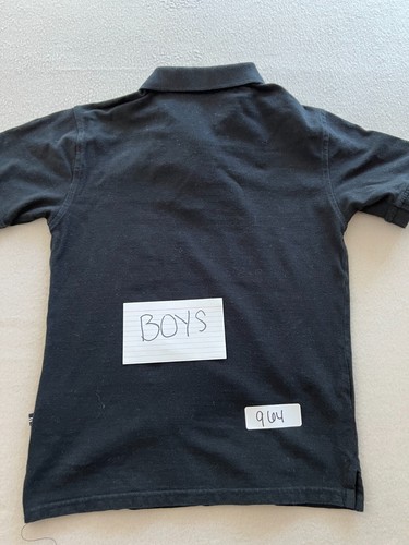 Nautica Polo Shirt Boys Medium Black Collared Short Sleeve Embroidered Logo - Picture 8 of 8