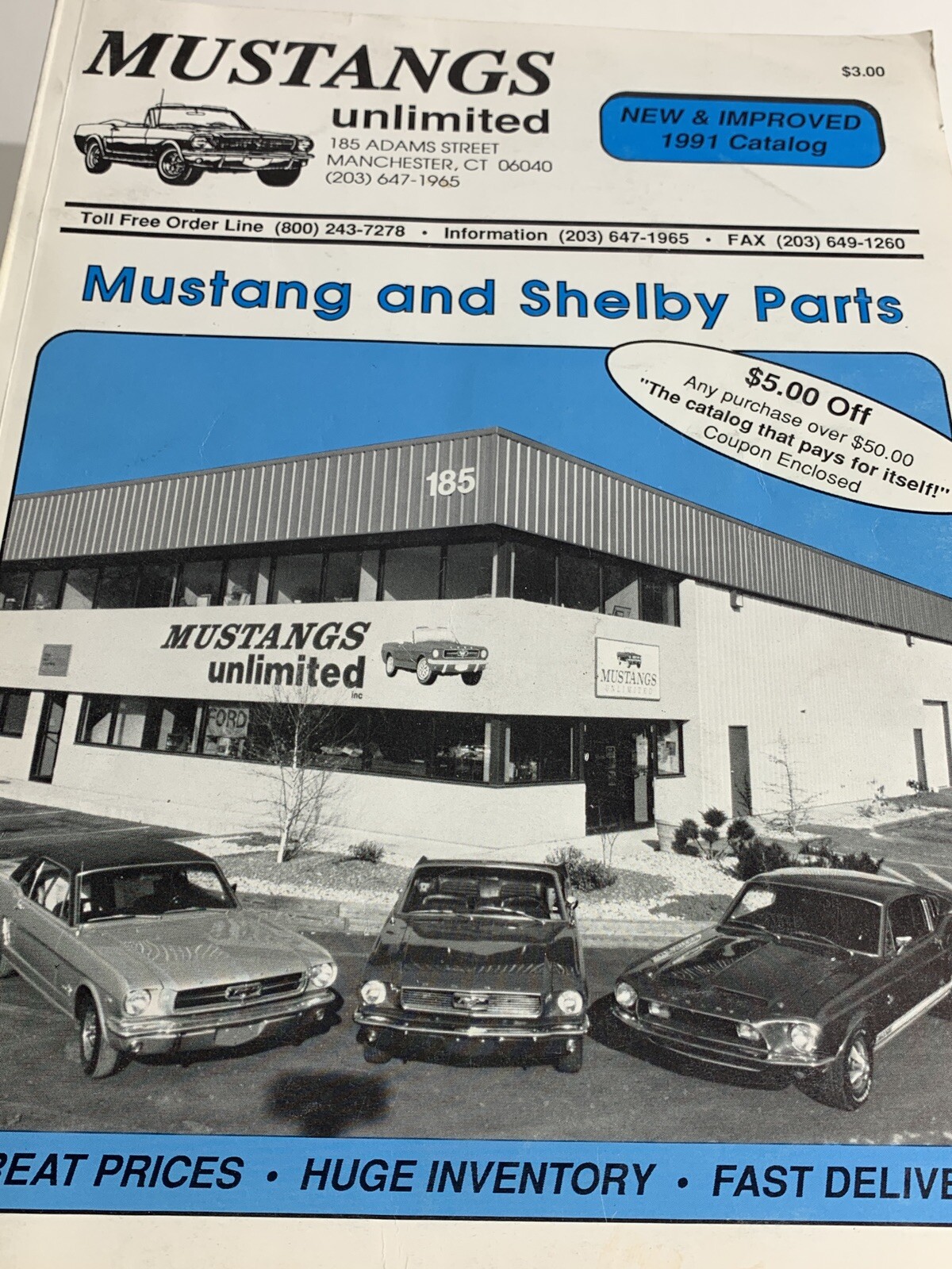 Vintage 1991 Mustang and Shelby Parts Catalog Mustangs Unlimited