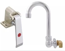 Bk Resources Single Pedal Knee Valve Kit W/ Splash Mount 3.5" Gooseneck Spout