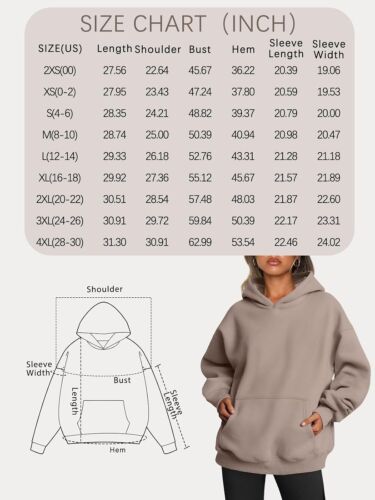 Womens Oversized Hoodies Fleece Sweatshirts Long Sleeve Sweaters Pullover Fall - Picture 7 of 11