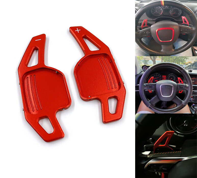 YURIM Vermelho alumínio carro volante Shift Paddle Shifter substituição  direta estendida, para AUDI A3 A4L A7 A8 S5 Q5 Q7 TT