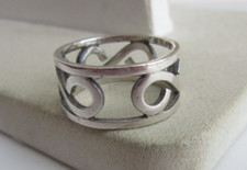 Taxco 925 silver filigree band ring -sz 6.5