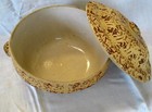 Antique Brown and Tan Sponge Ware Stoneware Covered Dutch Oven Casserole Bowl/Li — photo 2