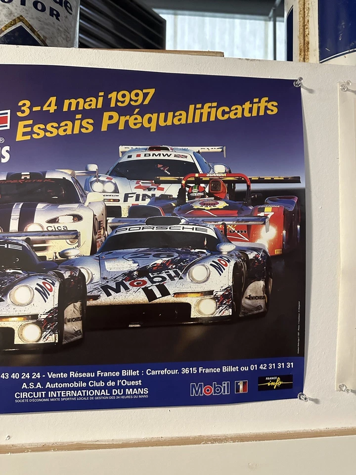 1997 24 Hours Of Lemans Porsche 911 GT1 Vintage French Promotional Poster 24x16 - Image 4 of 4