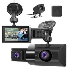 2K HD 1080P DVR Car 3 Lens Dash Cam Front/Rear Video Recorder Camera G-sensor
