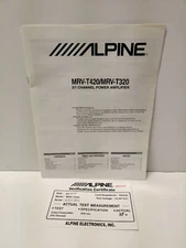 Alpine MRV-T420 T320 Power Amplifier Service Manual W/ Verification Certificate 