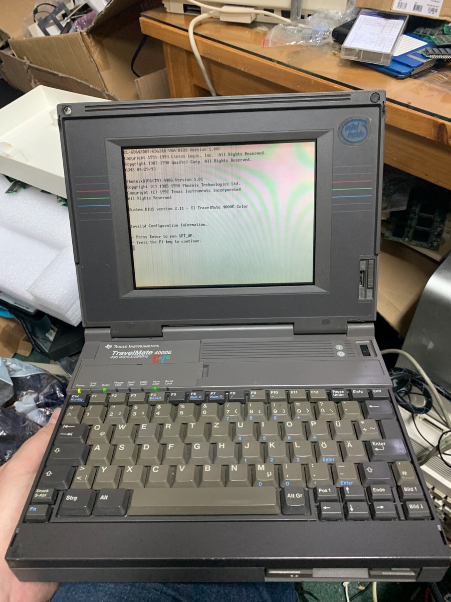 Texas Instruments Travelmate 4000ノートパソコン TEXAS INSTRUMENTS TRAVELMATE 4000E 486 WinSX/25MH | eBay