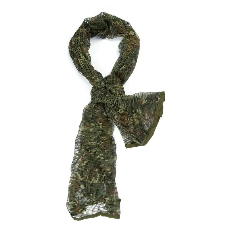 Cachecol tático militar véu de atirador camuflado malha atirador rosto cachecol véu cabeça envoltório - Imagem 3 de 4