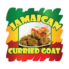 Food Truck Decals Jamaican Curried Goat Restaurant & Food Concession Sign Yellow