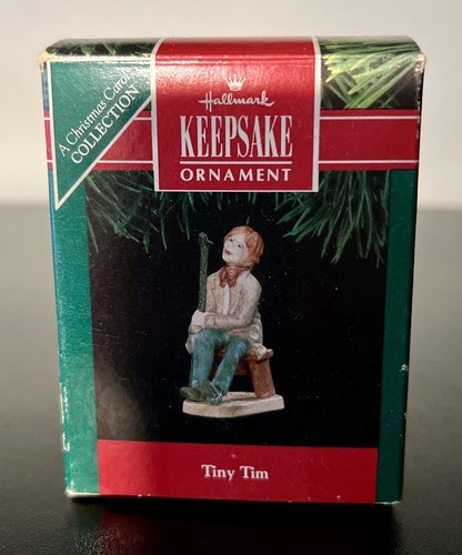 Vintage Hallmark 1991 Tiny Tim Keepsake Ornament Christmas Carol QX5037 - 第 1/3 張圖片