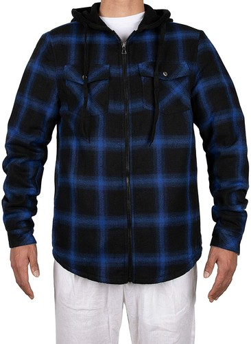 Full Zip Hooded Plaid Shirt Jacket | eBay