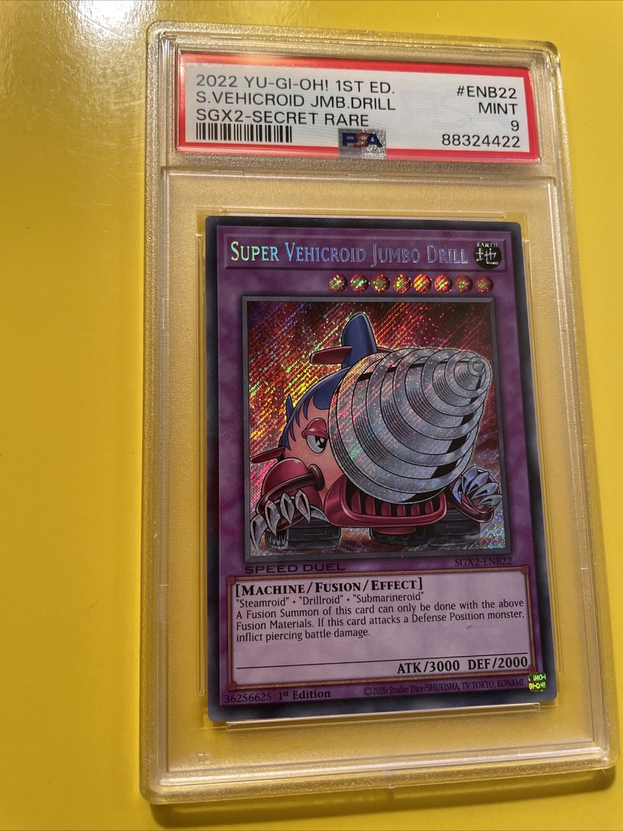 YuGiOh SUPER VEHICROID JUMBO DRILL #SGX2-ENB22🔥PSA 9🔥1st ED-2022