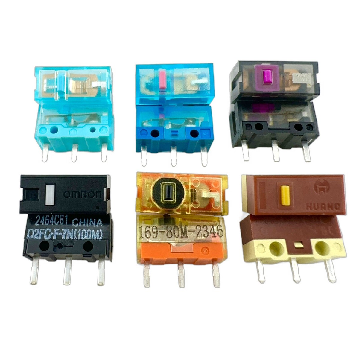 Kailh Mini Micro 2-Pin Foot Switch – 10-Piece Pack, Blue Mechanical Switch (Model CMI873101D01)