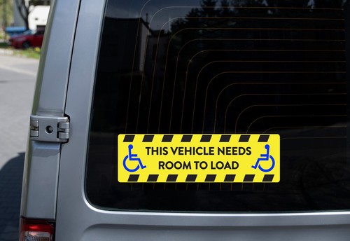 Wheelchair Access Van Car Sticker Decal | Keep Clear Leave Space Disabled Sign - Picture 5 of 15
