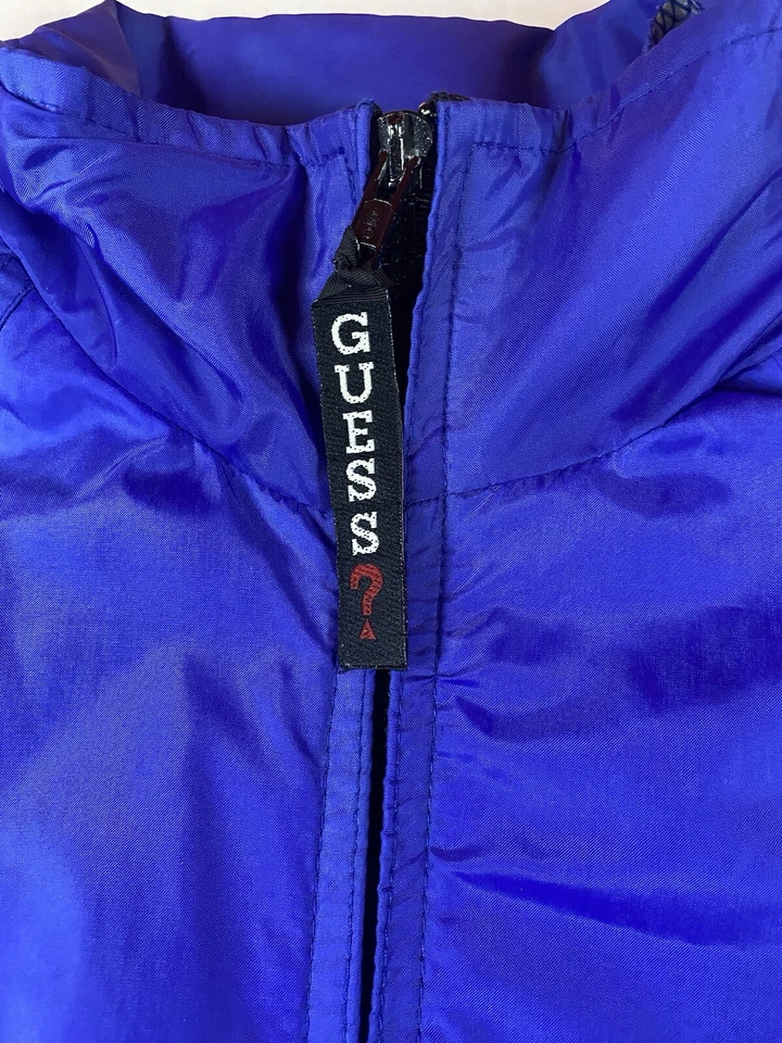 Guess Windbreaker Jacket Small Hooded Drawstring Full Zip LightWeight - Image 4 of 4