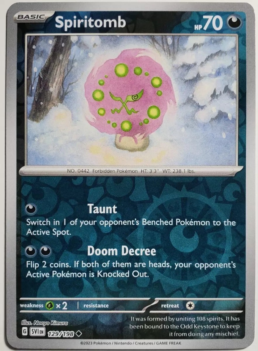 Spiritomb 129/198 Pokemon Reverse Holo 2023 Scarlet And Violet