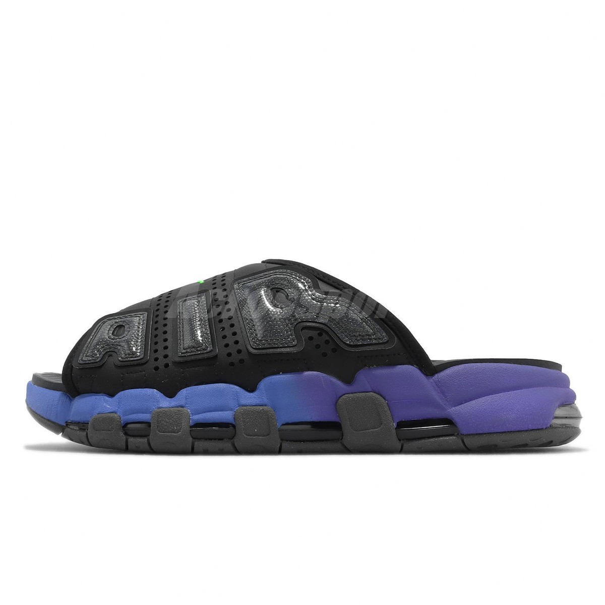 Nike Air More Uptempo Slide Black Green Strike Men Unisex Sandal FN8893-034