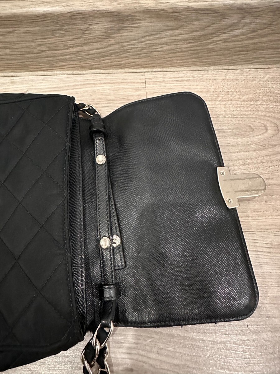 PRADA Quilted Chain Shoulder Bag Nylon Mini Black | eBay