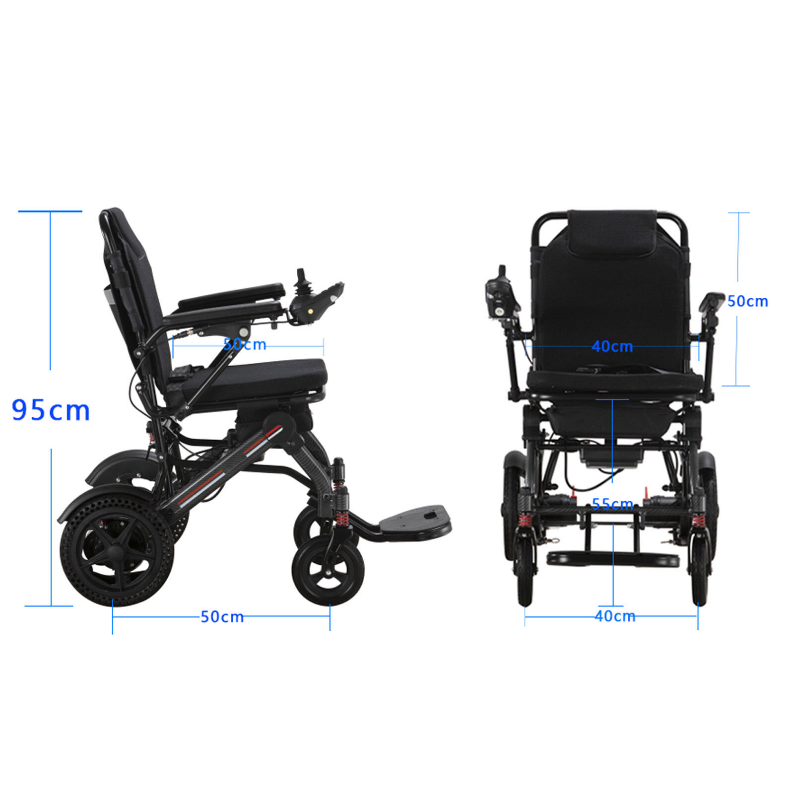 Folding Lightweight Electric Power Wheelchair Mobility Aid Motorized