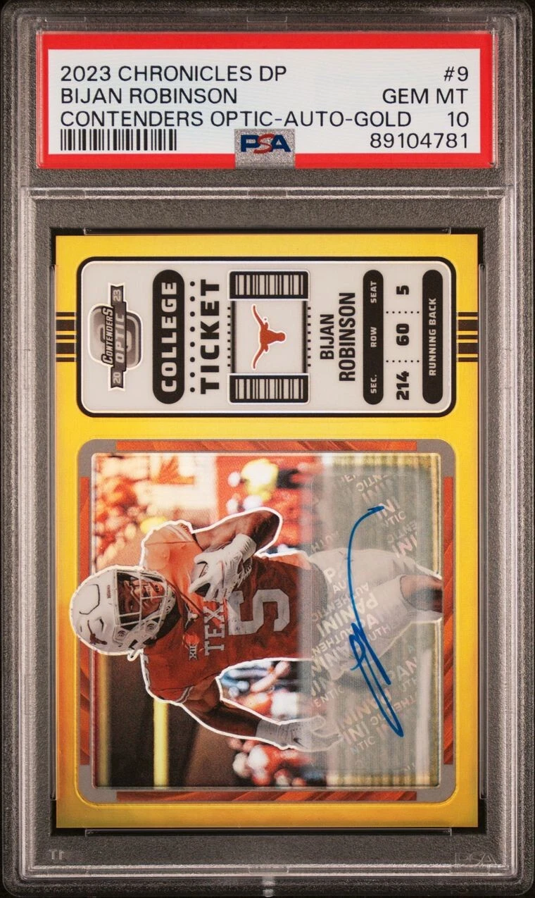 Bijan Robinson Panini Chronicles Draft Picks Contenders Optic #9 Autograph