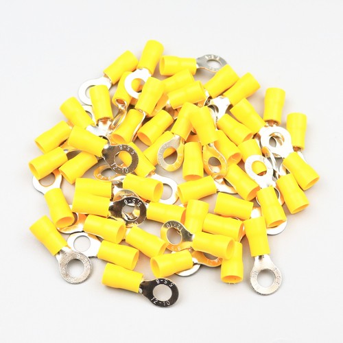 100Pcs Circular Pre-Insulating 12~10AWG Wire Crimp Terminals Electrical Wire Kit - Picture 1 of 5