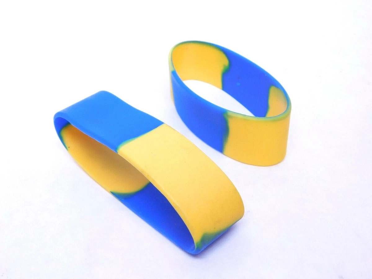 PACK Heavy Duty Industrial Rubber Band 3 x 1 Wide (2mm Thick) Blue Yellow  HR