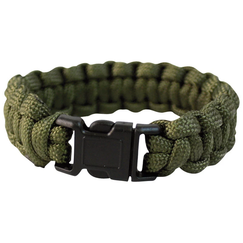 ARMY TACTICAL PARACORD WRIST BAND BRACELET HIKING EMERGENCY SURVIVAL OLIVE  22mm