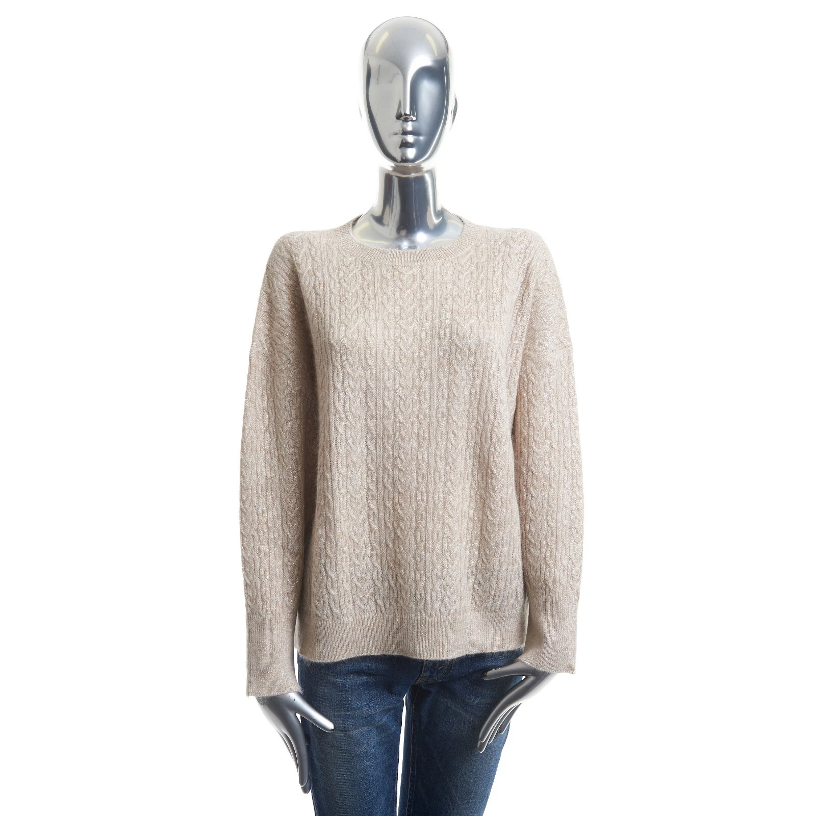 Brunello Cucinelli — BRUNELLO CUCINELLI 1995$ Sparkling Beige Sweater - Off Shoulder Fit, Mohair Wool