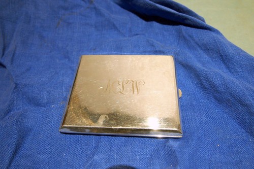 STERLING CIGARETTE BOX 925-1000 INITIALS"MLW' 925-1000 -19 C -GRAMS:136.10 - Picture 8 of 8