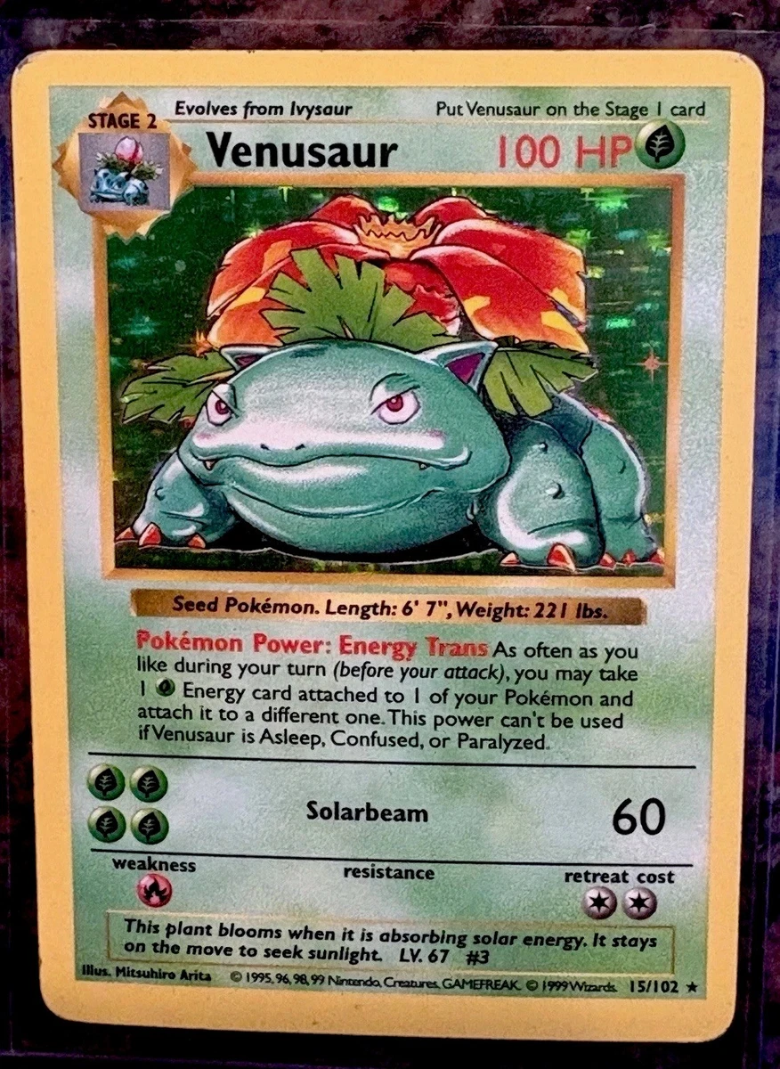 Venusaur Pokémon TCG Shadowless Individual Collectible Card Game
