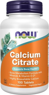 NOW, Calcium Citrate with Vitamin D, Magnesium, Zinc, and Manganese, 100 Tab
