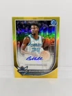 BRANDON MILLER 2025 Bowman Chrome Basketball Yellow Refractor Auto /75 Hornets