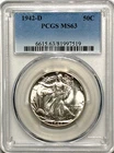 1942-D Walking Liberty Half Dollar PCGS MS63 - Bright white - Amazing luster!