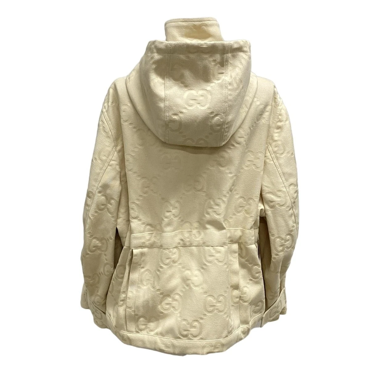 Giacca imbottita in tela Gucci Jumbo GG originale 691756 ZAIDI beige giacca leggera