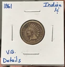 1861 1C Copper-Nickel Indian Head Cent VG Details