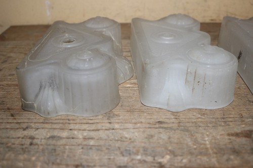 8 Vintage 1930's Art Deco Frosted Glass Ends For Fluorescent Light Fixture Shade - Picture 16 of 21
