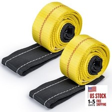 2" x 6.6Ft Heavy Duty Lifting Straps 2-Pack - 9400LB Capacity Recovery 