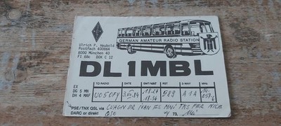 GERMAN AMATEUR RADIO STATION MOTIV BUS MERCEDES ??? 8000 MÜNCHEN 40  / 1984