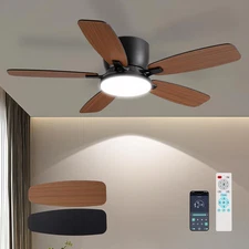 Ceiling Fans with Lights, 44" Low Profile Ceiling Fan with Light Remote Control,