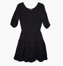 Grade & Gather S Dress Women's Black Tiered Swing A Line Boho Cotton Peasant