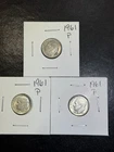 (3 Coins) 1961 P Silver Roosevelt Dimes