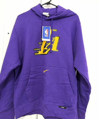 Nike Los Angeles Lakers Pullover Hoodie Sweatshirt Purple/Yellow NBA Licensed