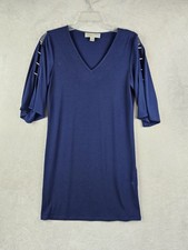 Michael Kors MK Women’s Open Sleeve V Neck Shift Navy Dress Size XS