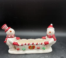 2007 ~Jelly Belly ~ Snowman Christmas Holiday Jelly Bean Candy Dish Collectable